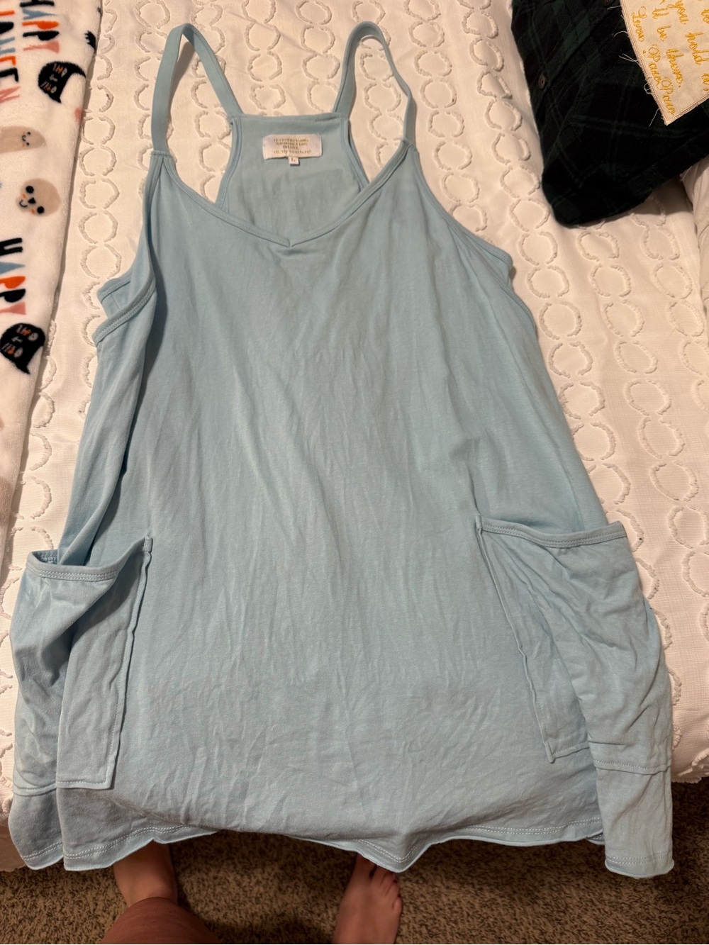 Simply Southern Pale Blue Racerback Pocket Tank